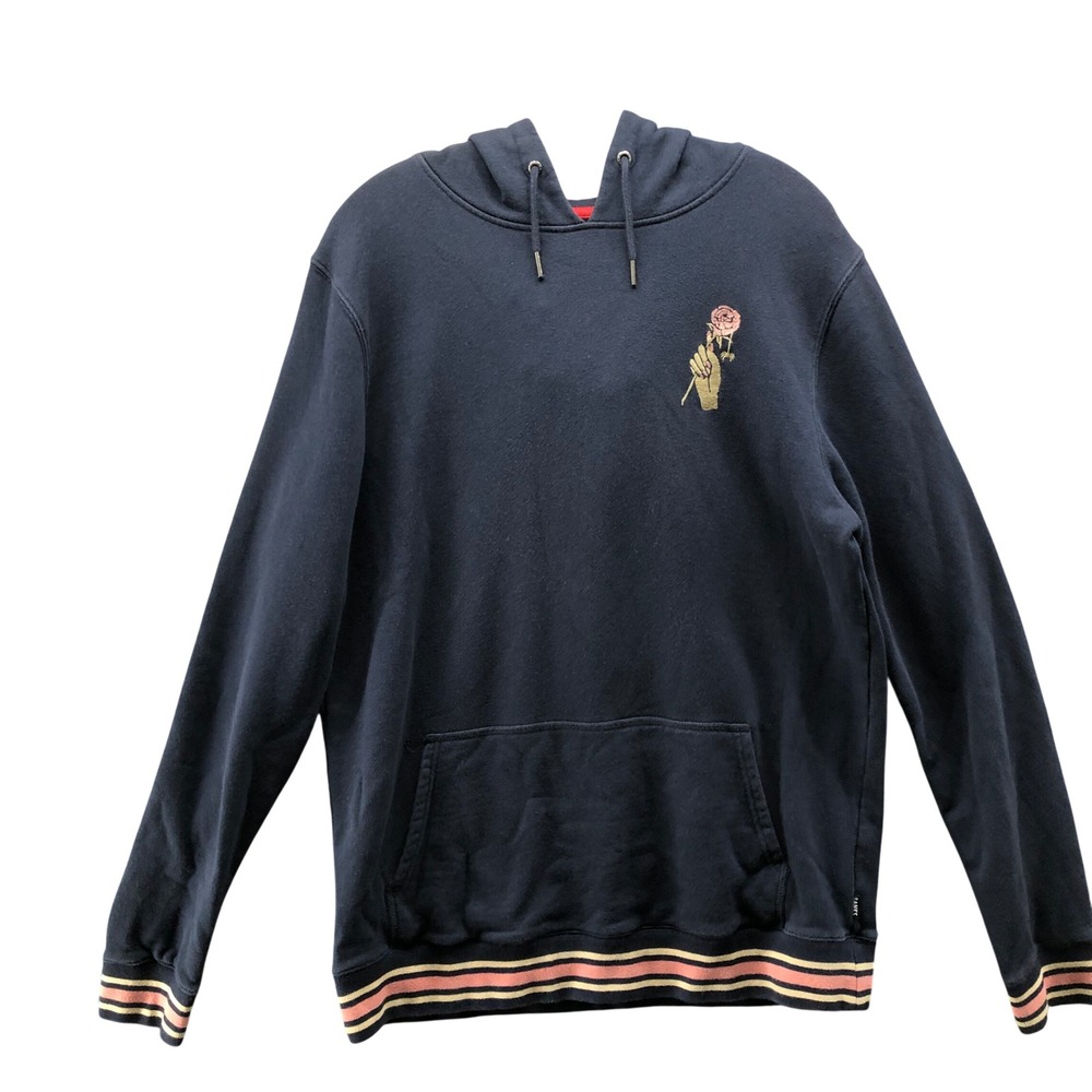 Banks Journal Rose Spider Hoodie Mens Large Navy Blue‎ Pullover Embroidered